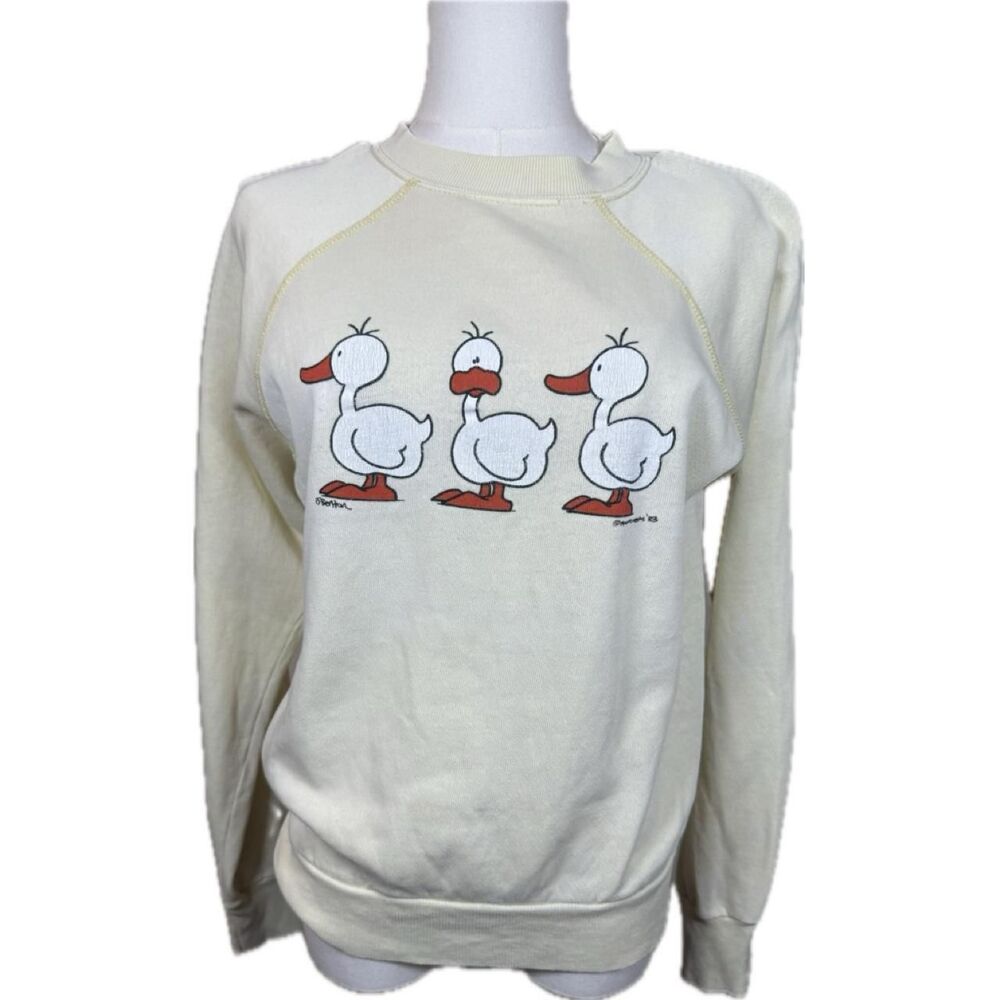American-vintage Women's Cream and Yellow Sweatshirt